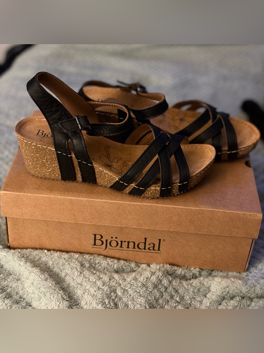 NWT Björndal Flora Women's Wedge Sandal – Black.